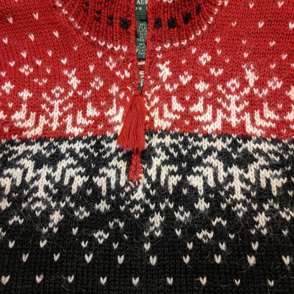 Ralph Lauren Hand Knit  3/4 Zip Sweater - Picture 6 of 6